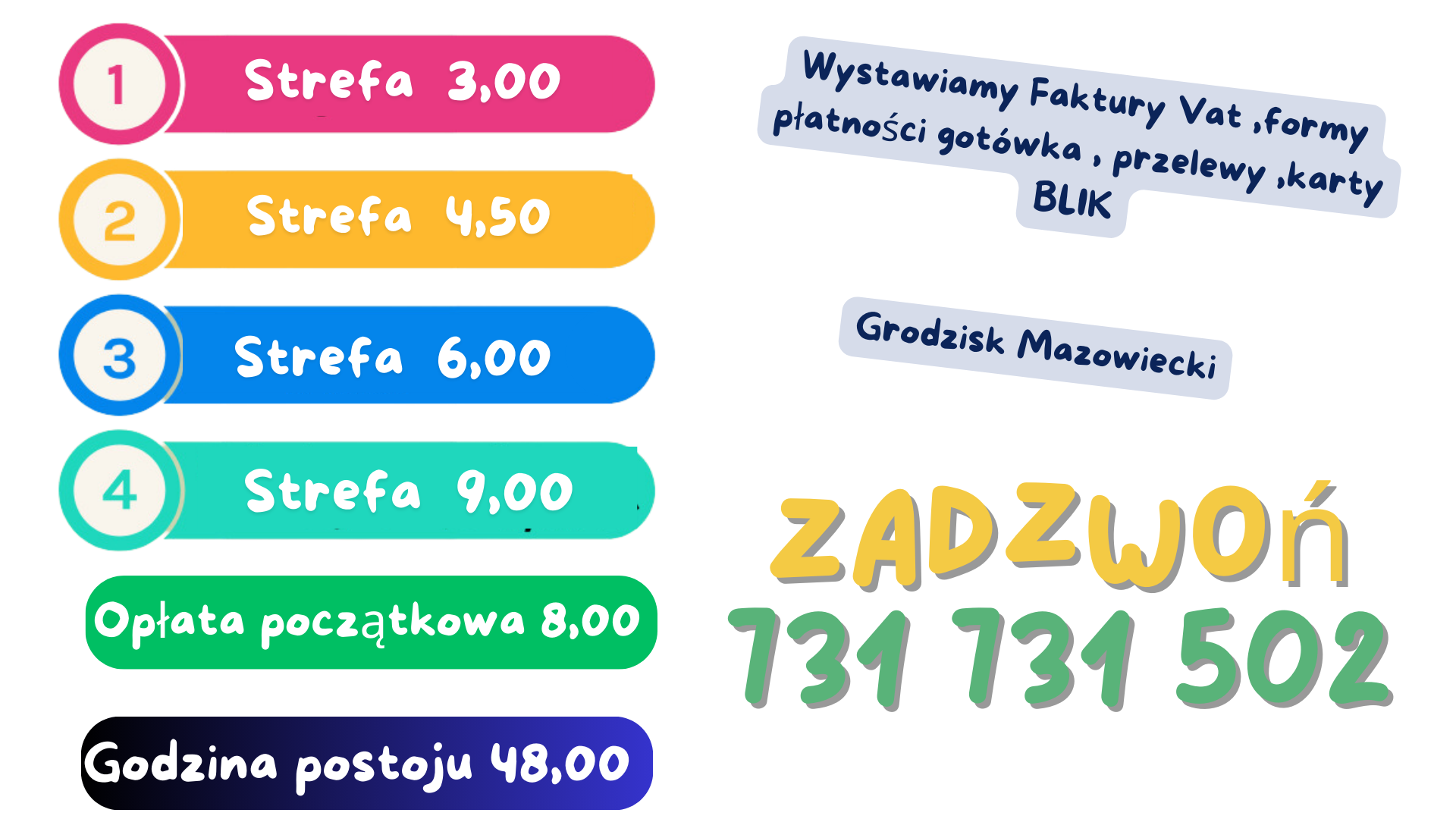 cennik Grodzisk Mazowiecki Taxi